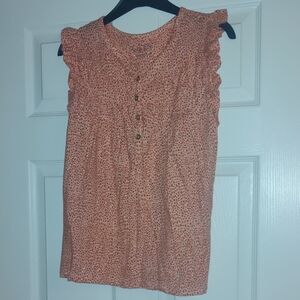 Women's Orange Sleeveless Top